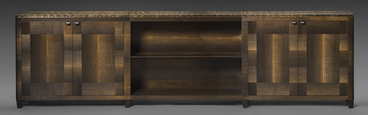 Two generously sized bookcases in swamp oak